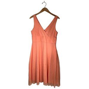J Crew Womens Size 12 Sophia Dress Peach Lined Empire A-Line Dress Silk Crepe